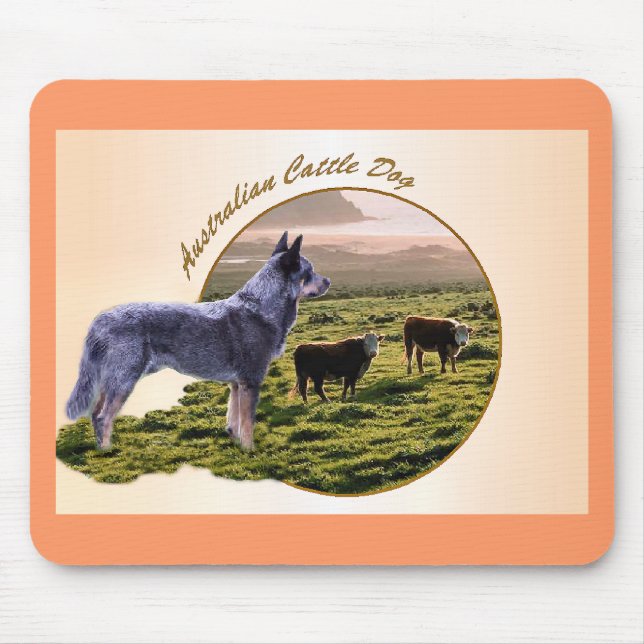 Australische Rind Dog Art Mousepad (Vorne)