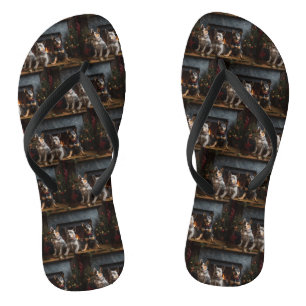 Australische Rinder am Feuerplatz Weihnachten Flip Flops