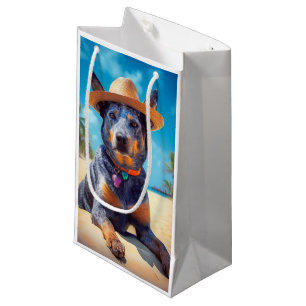 Australische Rinder am Strand, Hunde liebt Sommerg Kleine Geschenktüte