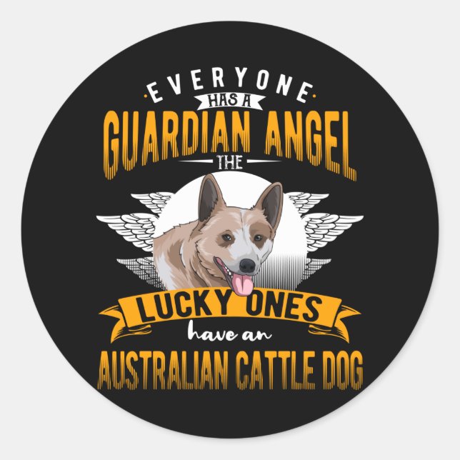 Australische Rinder Dog Heeler Geschenkidee Runder Aufkleber (Vorderseite)