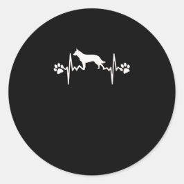 Australische Rinder Hunde Heartbeat Liebe Geschenk Runder Aufkleber