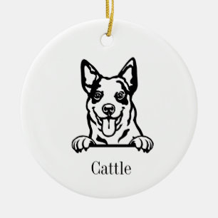 Australische Rinder-Hunde-Ornament Keramik Ornament
