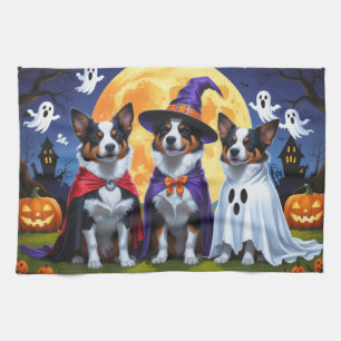 Australische Rinder Hunde Pumpkin Halloween Funny Geschirrtuch