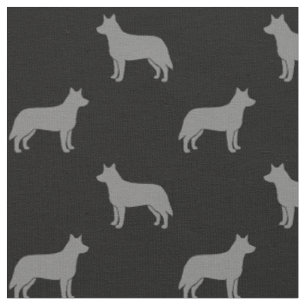 Australische Rinder Hunde Silhouetten Grau und Sch Stoff