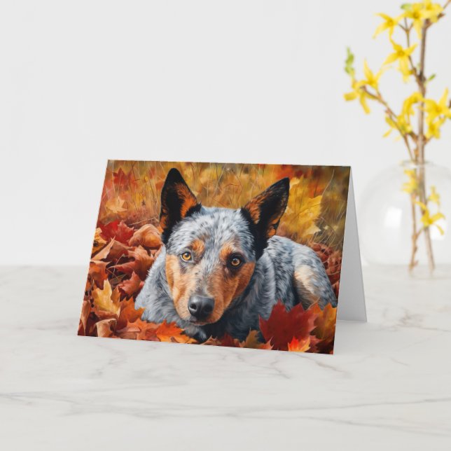 Australische Rinder im Herbst Leaves Fall Inspirie Karte (Gelbe Blume)
