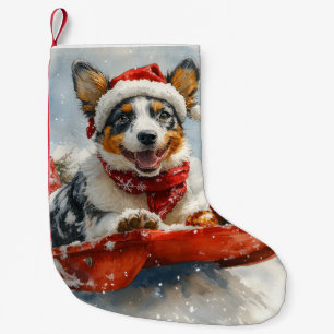 Australische Rinder in Sledge Let it Snow Weihnach Kleiner Weihnachtsstrumpf