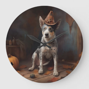 Australische Rinder-Kürbisse Halloween Gruselig Große Wanduhr