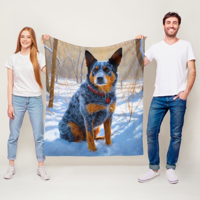 Australische Rinder Let It Snow Weihnachten Fleecedecke (Beispiel)