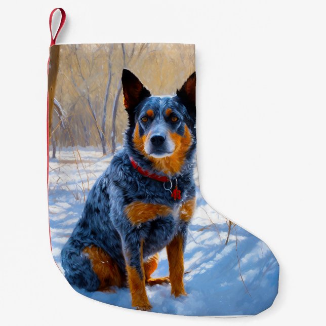 Australische Rinder Let It Snow Weihnachten Kleiner Weihnachtsstrumpf (Vorderseite)