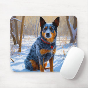 Australische Rinder Let It Snow Weihnachten Mousepad