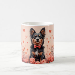 Australische Rinder mit Rose - Valentinstag Kaffeetasse