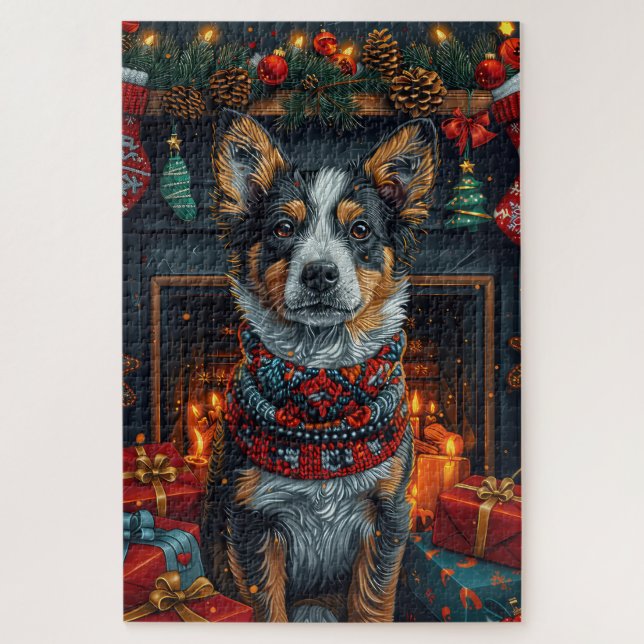 Australische Rinder mit Weihnachtsgeschenken Feuer (Vertikal)