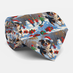 Australische Rinder Weihnachts-Schneeszene Krawatte