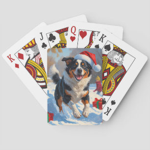 Australische Rinder Weihnachts-Schneeszene Spielkarten