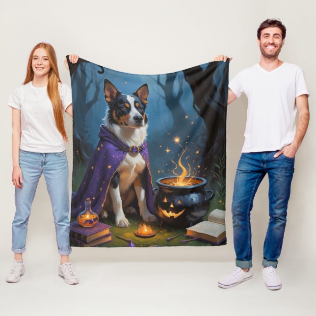 Australische Rinder-Whimsical Halloween-Malerei Fleecedecke (Beispiel)