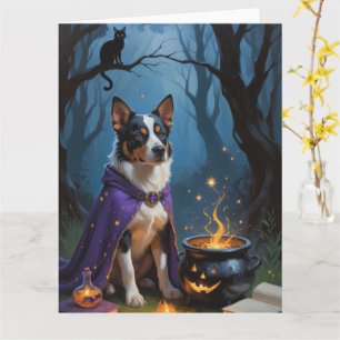 Australische Rinder-Whimsical Halloween-Malerei Karte