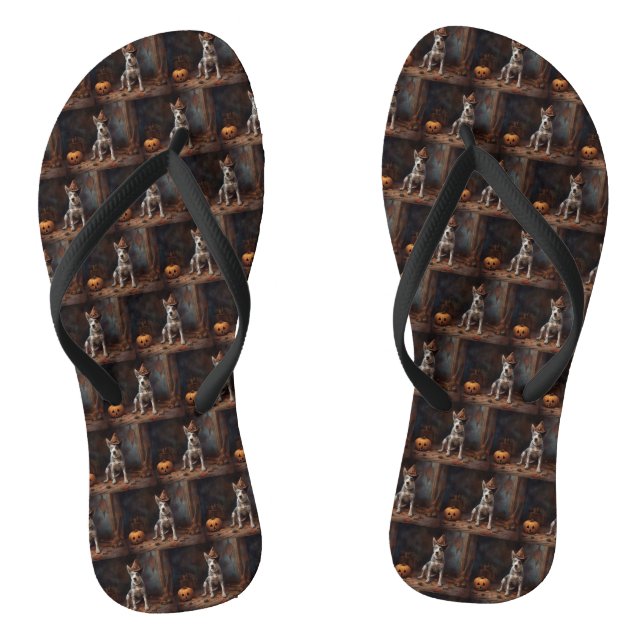 Australische Rinderpumpen Halloween Beängstigend Flip Flops (Fußbett)