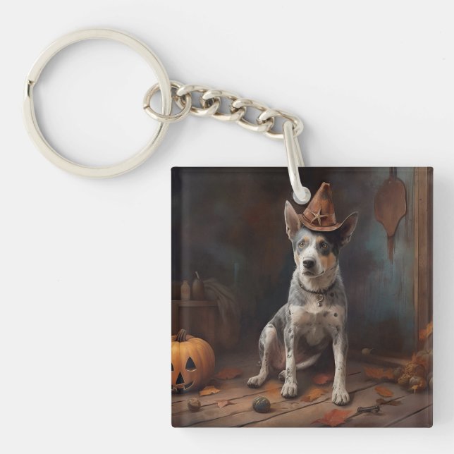 Australische Rinderpumpen Halloween Beängstigend Schlüsselanhänger (Vorderseite)
