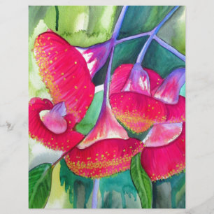 Australische Rot Blütengummi Aquarellkunst