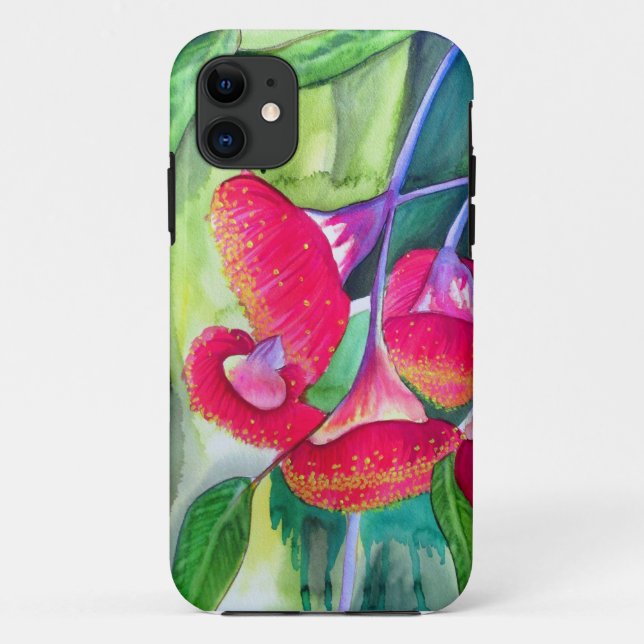 Australische Rot Blütengummi Aquarellkunst Case-Mate iPhone Hülle (Rückseite)