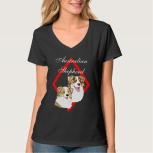 Australische rote Merle Paare auf Diamant-Entwurf T-Shirt