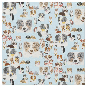 Australische Schäfer-Collage Cus. Baumwolle 56" Stoff