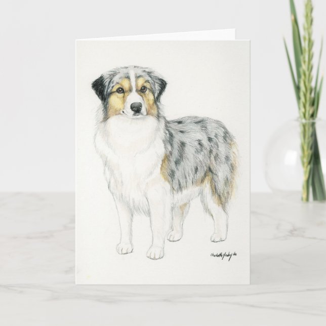 Australische Schäfer-Hundekunst-Gruß-Karte Karte (Vorderseite)