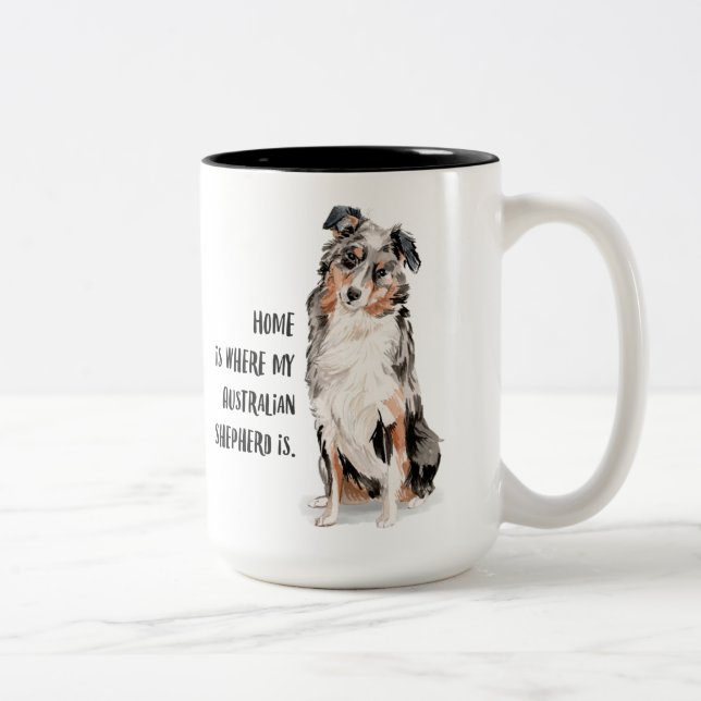 Australische Schäfer-Kaffee-Tasse Zweifarbige Tasse (Rechts)