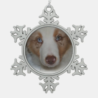 Australische Schäfer-Schneeflocke-Verzierung Schneeflocken Zinn-Ornament