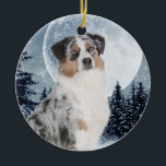 Australische Schäfer-Verzierung Keramik Ornament<br><div class="desc">Diese blaue Merle australische Schäferverzierung ist ein großes Weihnachtsgeschenk für jeden australischen Liebhaber.</div>