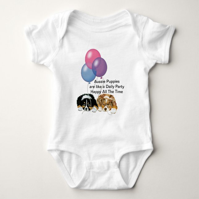 Australische Schäfer-Welpen-tägliches Party Baby Strampler (Vorderseite)