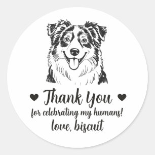 Australische Schäferhund-Hochzeitsgeschenk-Aufkleb Runder Aufkleber