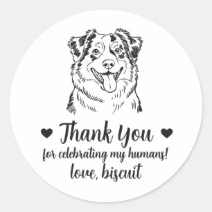 Australische Schäferhund-Hochzeitsgeschenk-Aufkleb Runder Aufkleber
