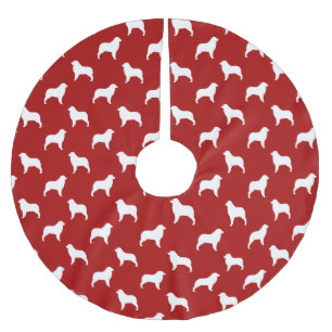 Australische Schäferhund-Silhouetten-Muster Polyester Weihnachtsbaumdecke