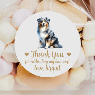 Australische Schäferhunde-Gastgeschenk Hochzeit-St Runder Aufkleber
