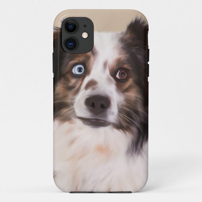 Australische Schäferhunde - Ölgemälde Case-Mate iPhone Hülle (Rückseite)