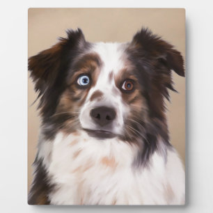 Australische Schäferhunde - Ölgemälde Fotoplatte