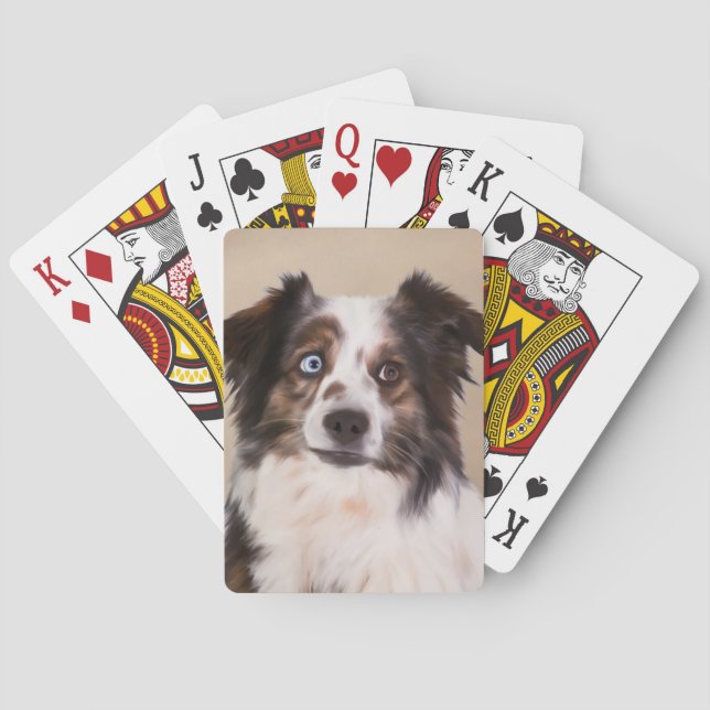 Australische Schäferhunde - Ölgemälde Spielkarten (Rückseite)
