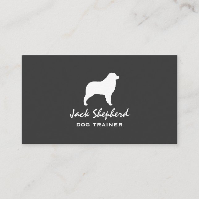 Australische Schäferhunde Silhouette Dog Breed Visitenkarte (Vorderseite)