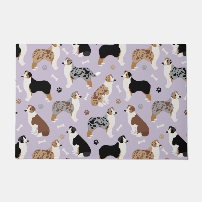 Australische Schäferknochen und Paws Doormat Fußmatte (Vorderseite)