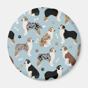 Australische Schäferknochen und -paws Magnet