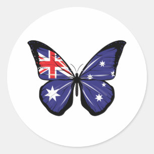 Australische Schmetterlingsflagge Runder Aufkleber
