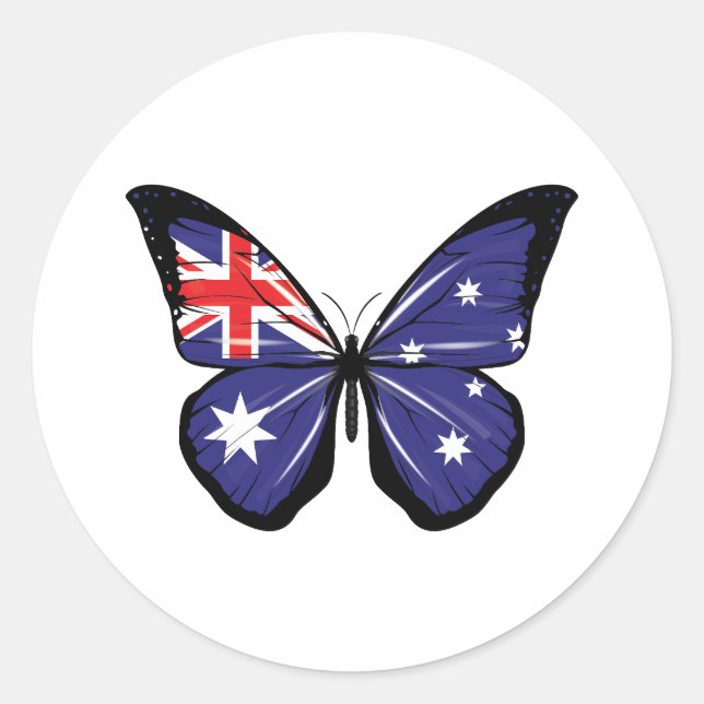 Australische Schmetterlingsflagge Runder Aufkleber (Vorderseite)