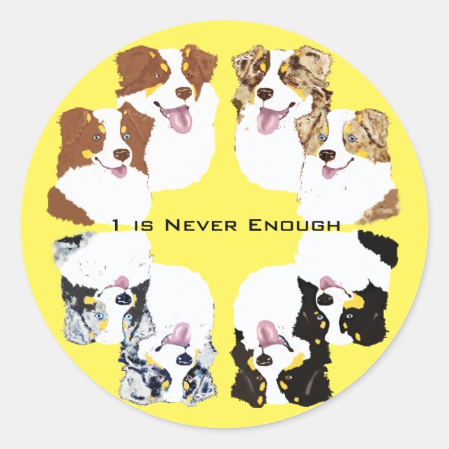 Australische Shepherd Collage Sticker (Vorderseite)