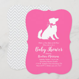 Australische Shepherd Dog Baby Shower Pink Girl Einladung