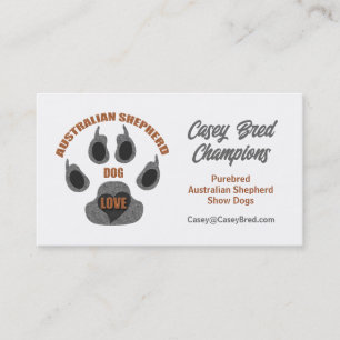Australische Shepherd Dog Breeder Business Card Visitenkarte