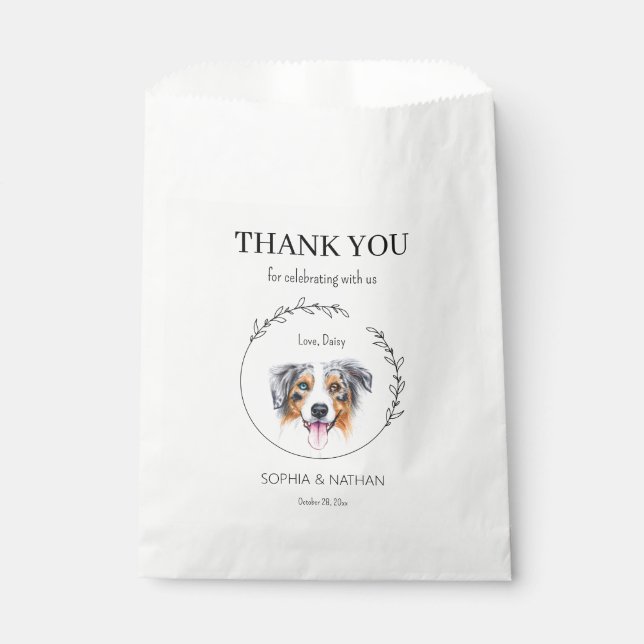 Australische Shepherd Wedding Vielen Dank für Ihr  Geschenktütchen (Vorderseite)