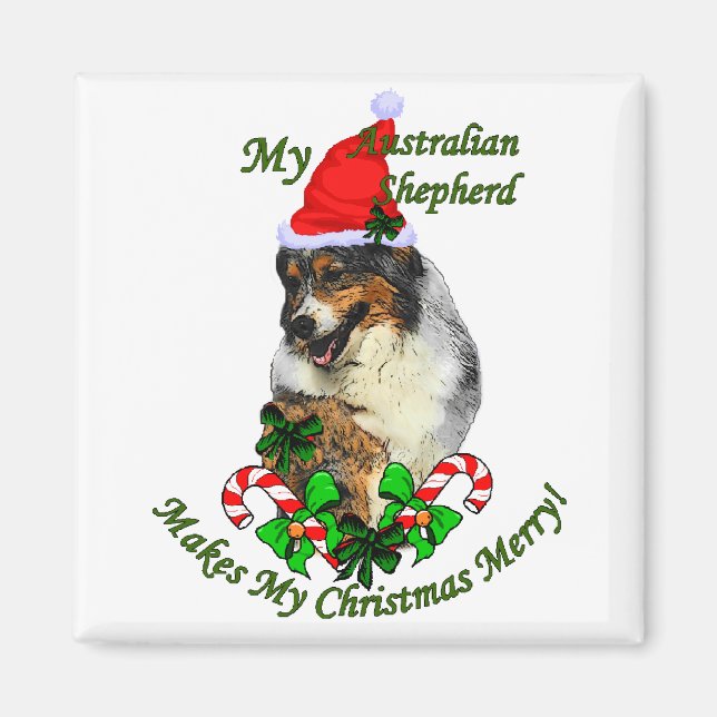 Australische Shepherd Weihnachtsgeschenke Magnet (Vorne)