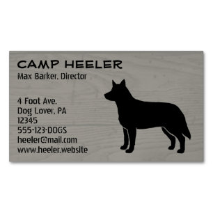 Australische Silhouette für Rinder Hunde Blue Heel Magnetische Visitenkarte