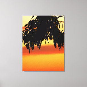 Australische Silhouette Sunset Wrapped Canvas Leinwanddruck